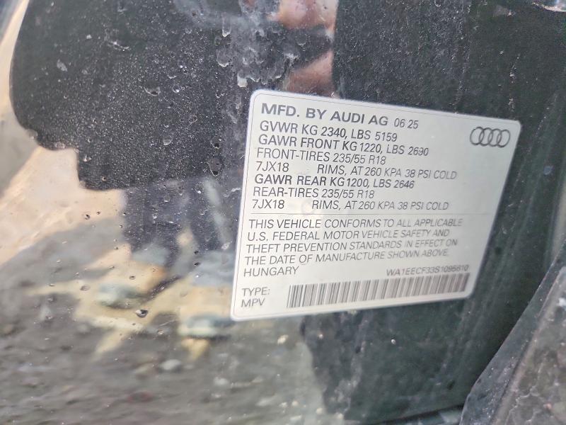 Aukcja sprzedaży 2025 Audi Q3, vin: WA1EECF33S1095610, numer aukcji: 47590316