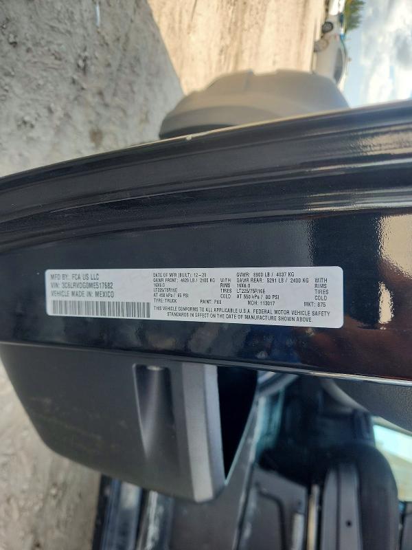 Продажа на аукционе авто 2021 Ram Promaster 2500, vin: 3C6LRVDG0ME517682, номер лота: 53279796