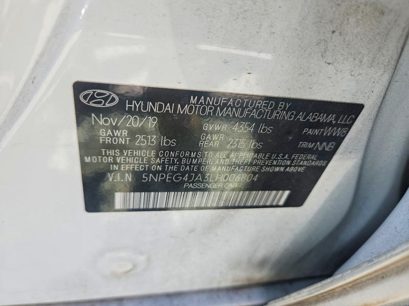 Auction sale of the 2020 Hyundai Sonata, vin: 5NPEG4JA3LH006804, lot number: 79773325
