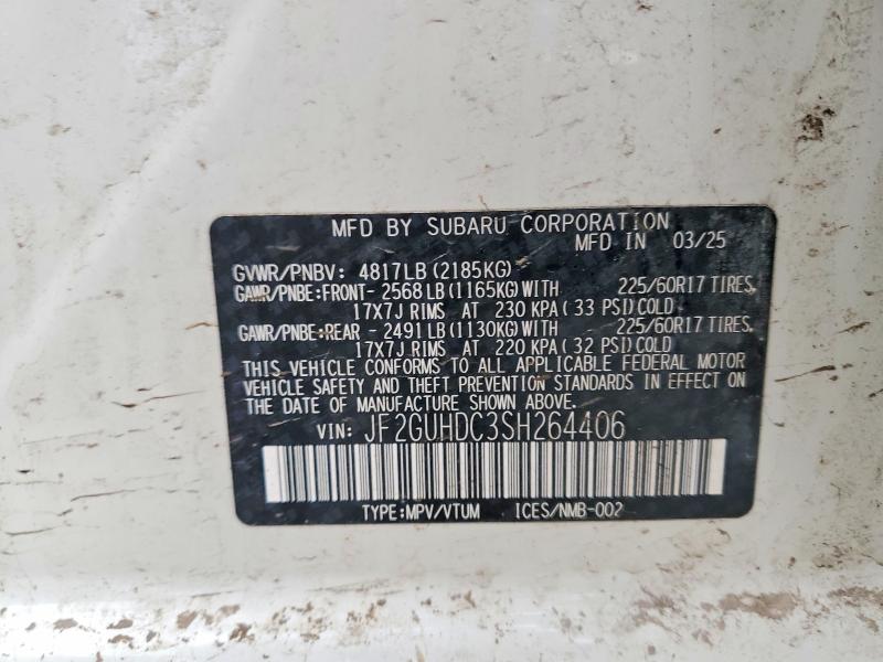 Aukcja sprzedaży 2025 Subaru Crosstrek, vin: JF2GUHDC3SH264406, numer aukcji: 79935625
