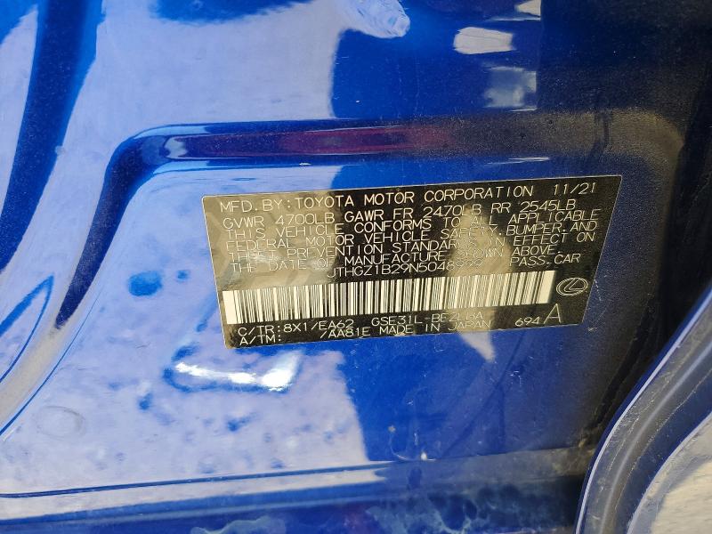 2022 Lexus Is 350 მანქანა იყიდება აუქციონზე, vin: JTHGZ1B29N5048999, აუქციონის ნომერი: 46960786