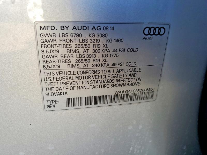 Продаж на аукціоні авто 2015 Audi Q7, vin: WA1LGAFE2FD006556, номер лоту: 47297176