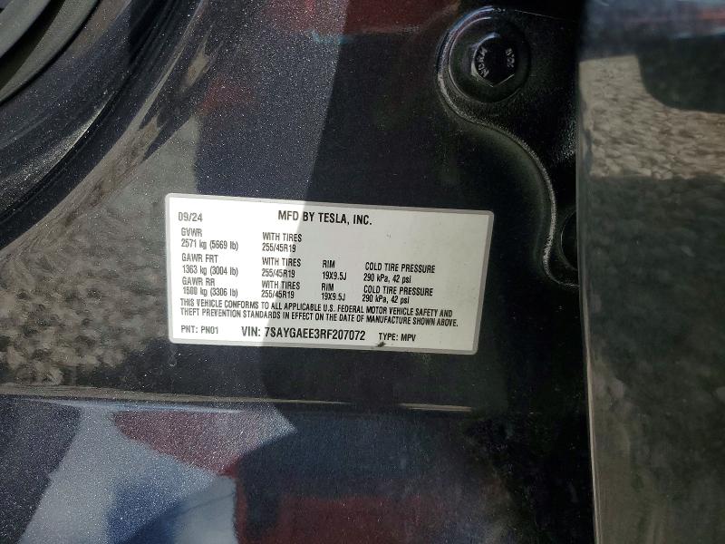 2024 Tesla Model Y მანქანა იყიდება აუქციონზე, vin: 7SAYGAEE3RF207072, აუქციონის ნომერი: 41603386