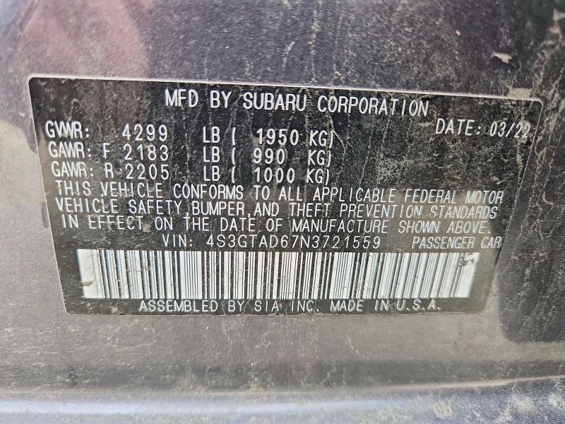 Aukcja sprzedaży 2022 Subaru Impreza, vin: 4S3GTAD67N3721559, numer aukcji: 48055246