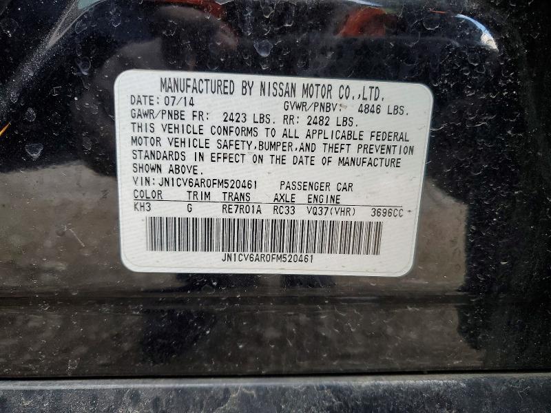 2015 Infiniti Q40 მანქანა იყიდება აუქციონზე, vin: JN1CV6AR0FM520461, აუქციონის ნომერი: 41983416
