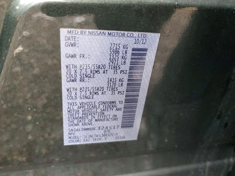 Продажа на аукционе авто 2013 Infiniti Jx35, vin: 5N1AL0MMXDC324517, номер лота: 79718665