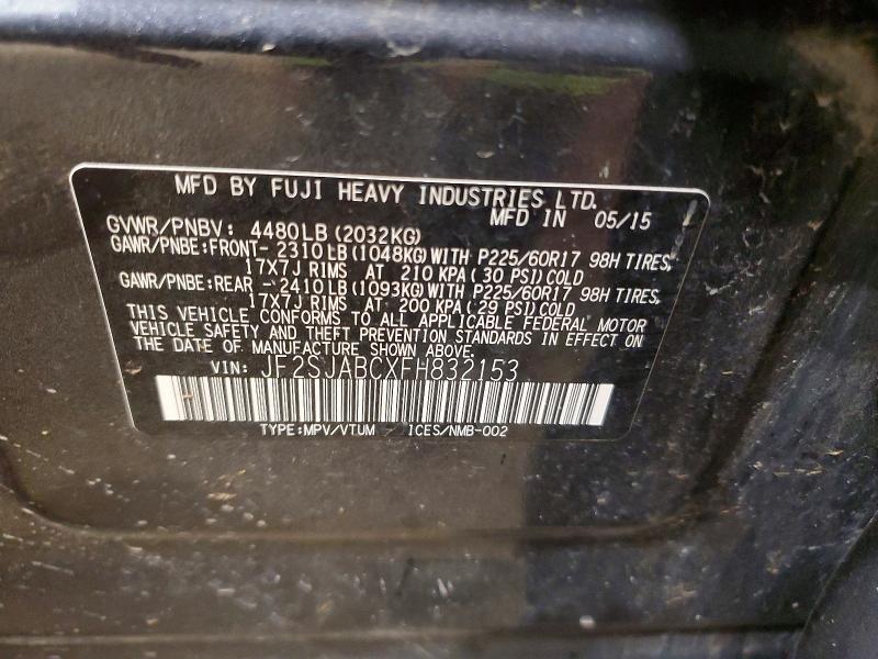 Aukcja sprzedaży 2015 Subaru Forester, vin: JF2SJABCXFH832153, numer aukcji: 41669136