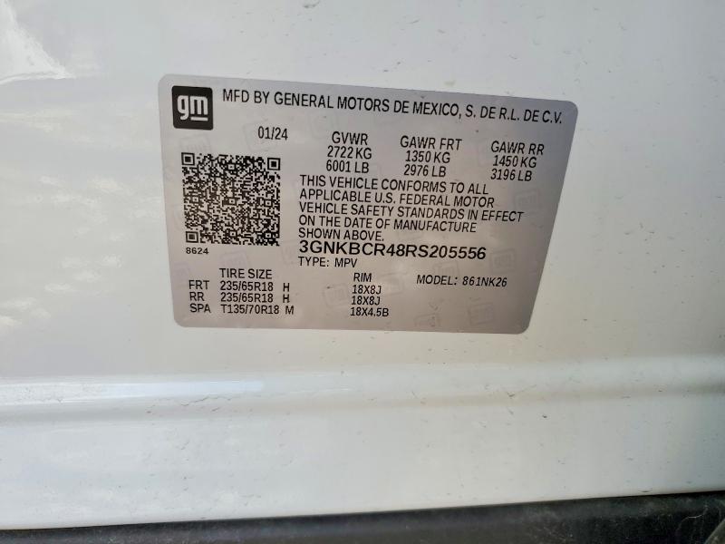 Продажа на аукционе авто 2024 Chevrolet Blazer, vin: 3GNKBCR48RS205556, номер лота: 48078606