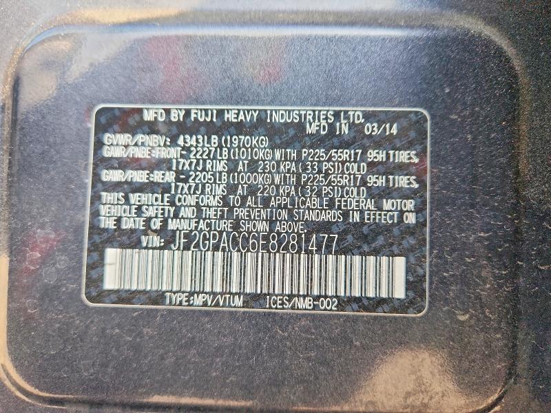 Aukcja sprzedaży 2014 Subaru Xv Crosstrek, vin: JF2GPACC6E8281477, numer aukcji: 47121796