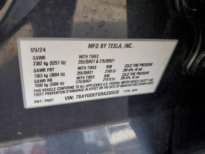 Продажа на аукционе авто 2024 Tesla Model Y, vin: 7SAYGDEF5RA330539, номер лота: 48143746