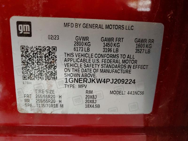 Aukcja sprzedaży 2023 Chevrolet Traverse, vin: 1GNERJKW4PJ209224, numer aukcji: 74985085