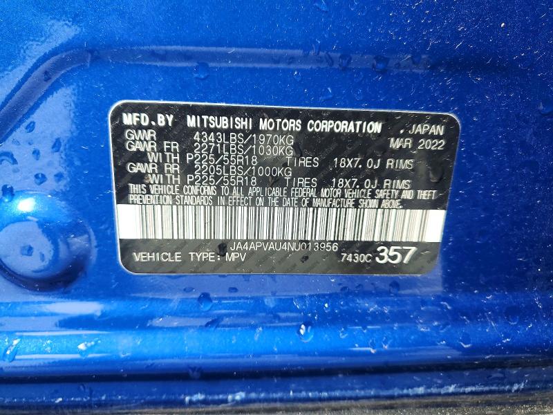 Aukcja sprzedaży 2022 Mitsubishi Outlander Sport, vin: JA4APVAU4NU013956, numer aukcji: 46164896