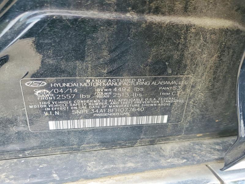 2015 Hyundai Sonata მანქანა იყიდება აუქციონზე, vin: 5NPE34AF8FH077640, აუქციონის ნომერი: 55399206