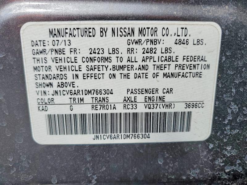 Aukcja sprzedaży 2013 Infiniti G37 Sedan, vin: JN1CV6AR1DM766304, numer aukcji: 46484026