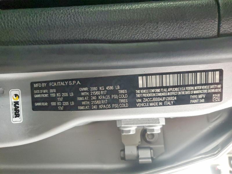 79297155 :رقم المزاد ، ZACCJBBB4JPJ36824 vin ، 2018 Jeep Renegade مزاد بيع