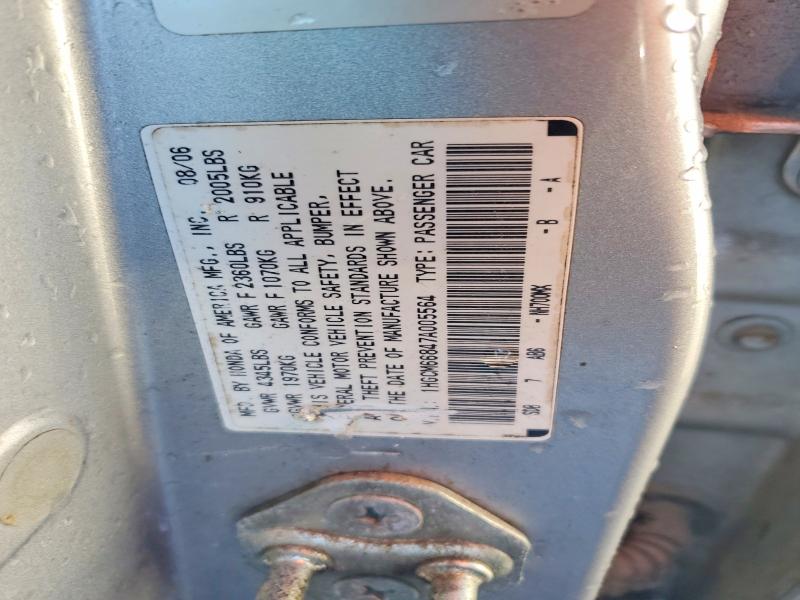 Aukcja sprzedaży 2007 Honda Accord, vin: 1HGCM66847A005564, numer aukcji: 46624506