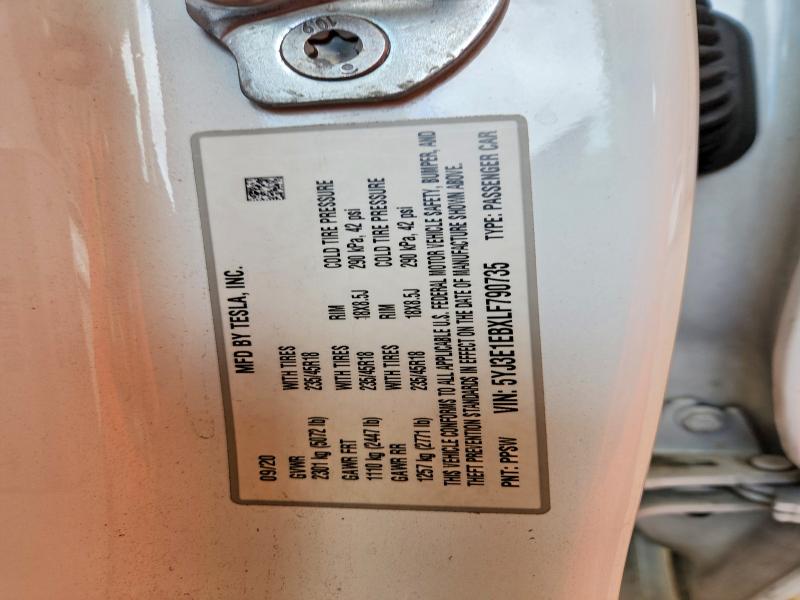 Продаж на аукціоні авто 2020 Tesla Model 3, vin: 5YJ3E1EBXLF790735, номер лоту: 48131766