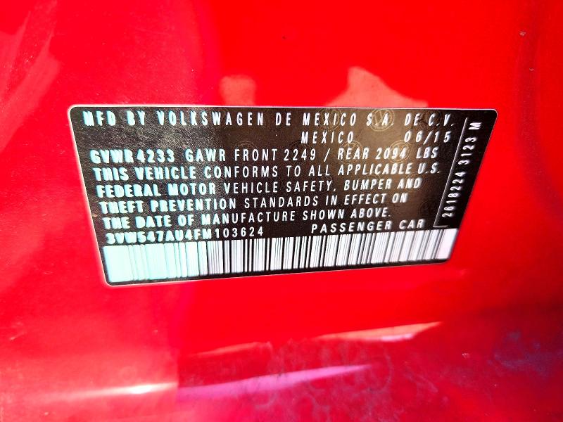 Aukcja sprzedaży 2015 Volkswagen Gti, vin: 3VW547AU4FM103624, numer aukcji: 46669046