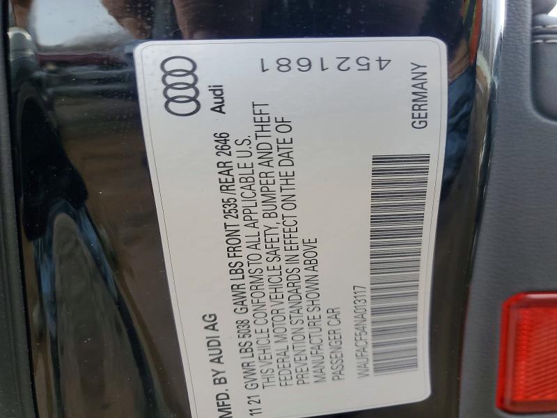 Продажа на аукционе авто 2022 Audi A5, vin: WAUFACF54NA013117, номер лота: 78437575