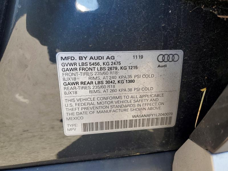 Aukcja sprzedaży 2020 Audi Q5, vin: WA1ANAFY1L2040079, numer aukcji: 45973106