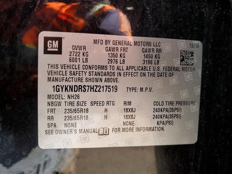 Продажа на аукционе авто 2017 Cadillac Xt5, vin: 1GYKNDRS7HZ217519, номер лота: 46808916