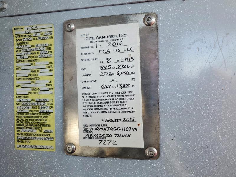 47766256 :رقم المزاد ، 3C7WRMAJ9GG116949 vin ، 2016 Ram 5500 مزاد بيع
