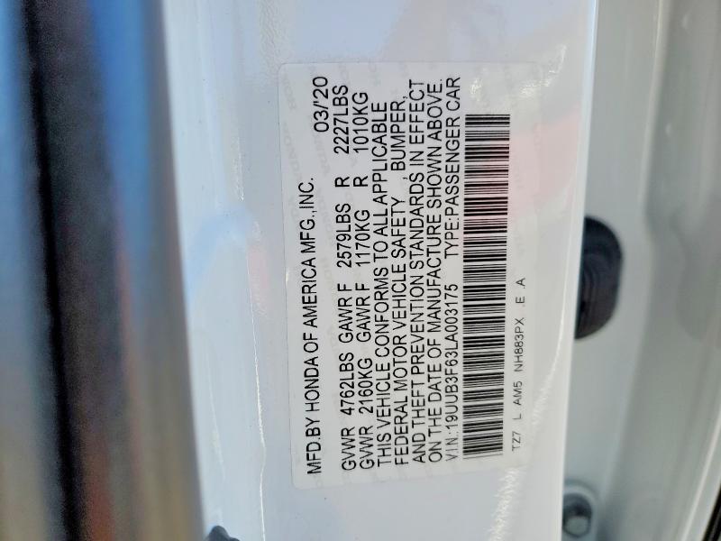 Aukcja sprzedaży 2020 Acura Tlx, vin: 19UUB3F63LA003175, numer aukcji: 79724365