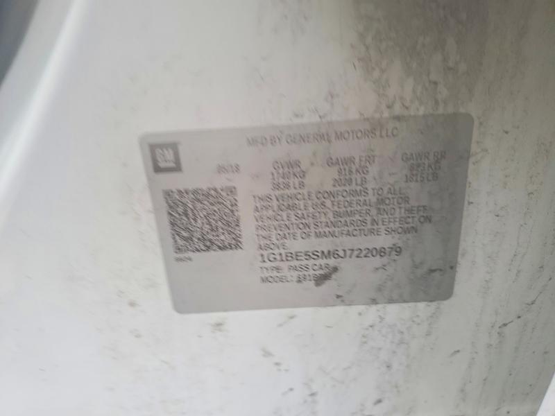 Aukcja sprzedaży 2018 Chevrolet Cruze, vin: 1G1BE5SM6J7220879, numer aukcji: 46614786