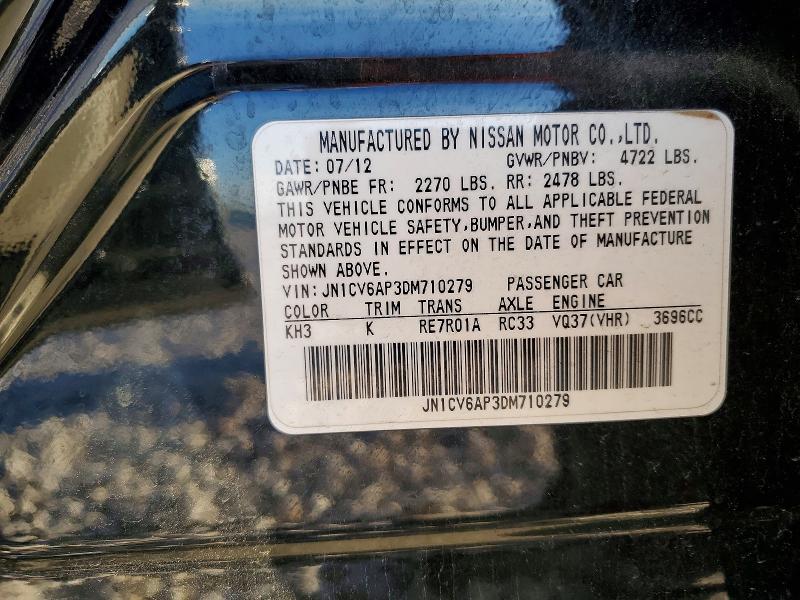 Продажа на аукционе авто 2013 Infiniti G37 Sedan, vin: JN1CV6AP3DM710279, номер лота: 46392166