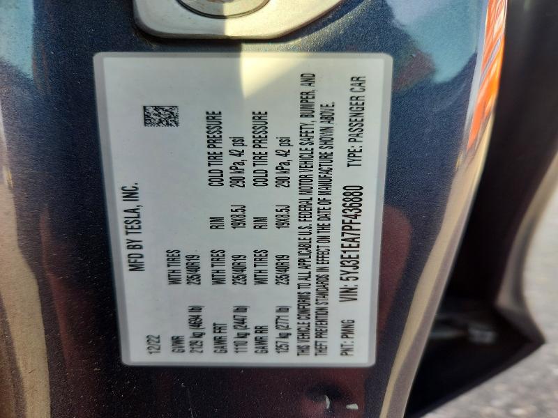 48062626 :رقم المزاد ، 5YJ3E1EA7PF436880 vin ، 2023 Tesla Model 3 مزاد بيع