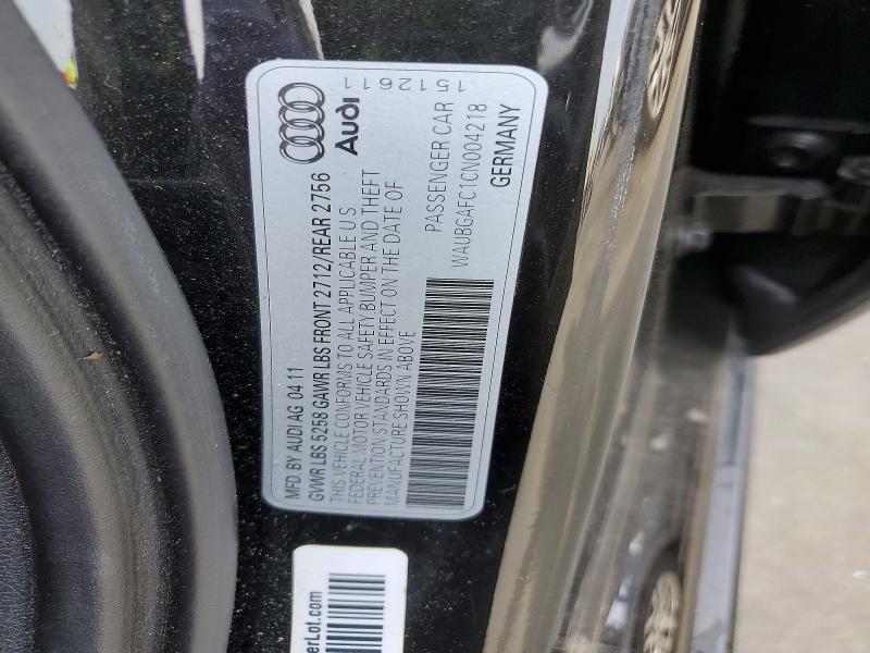 Aukcja sprzedaży 2012 Audi A6, vin: WAUBGAFC1CN004218, numer aukcji: 46354666