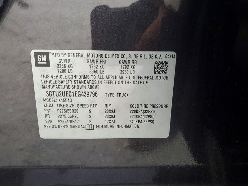 Продаж на аукціоні авто 2014 Gmc Sierra, vin: 3GTU2UEC1EG439796, номер лоту: 46312316