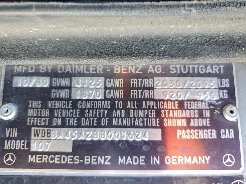 Продаж на аукціоні авто 1981 Mercedes Benz 380, vin: WDBBA45A2BB001624, номер лоту: 46700196