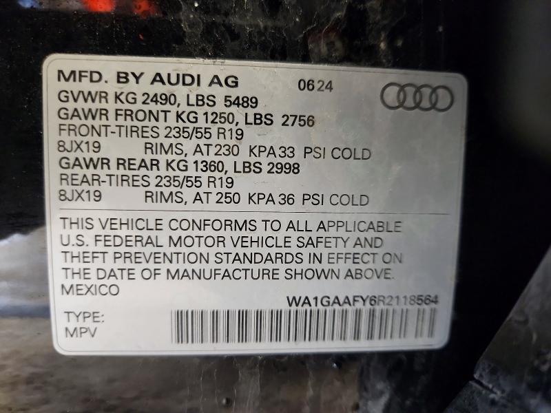 Aukcja sprzedaży 2024 Audi Q5, vin: WA1GAAFY6R2118564, numer aukcji: 79159965