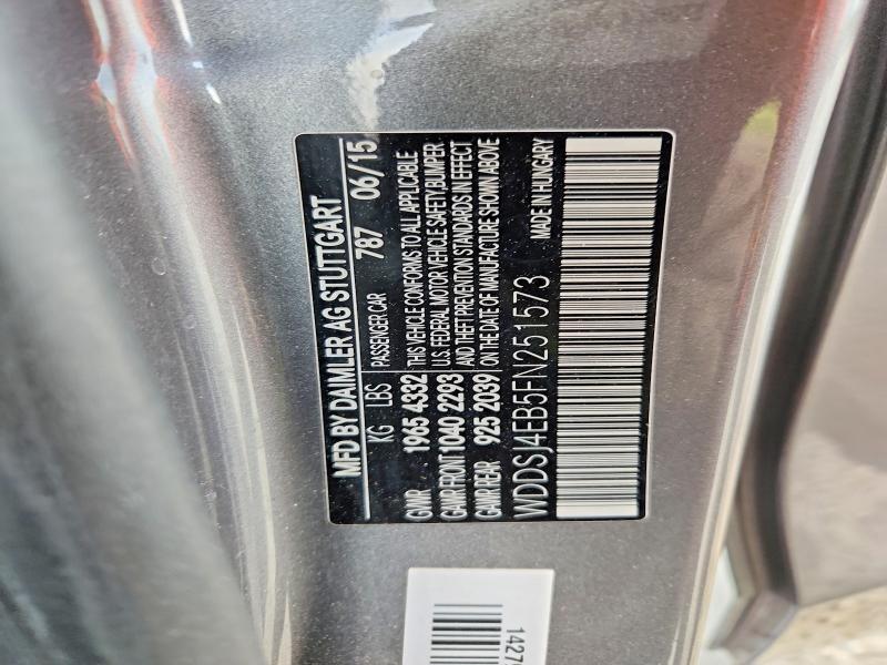 47593536 :رقم المزاد ، WDDSJ4EB5FN251573 vin ، 2015 Mercedes-benz Cla مزاد بيع