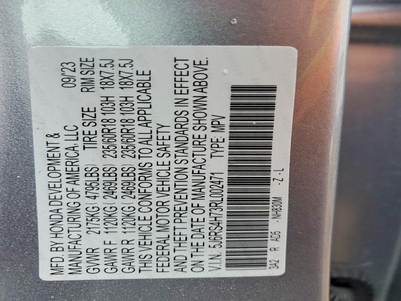 47341816 :رقم المزاد ، 5J6RS4H73RL002471 vin ، 2024 Honda Cr-v مزاد بيع