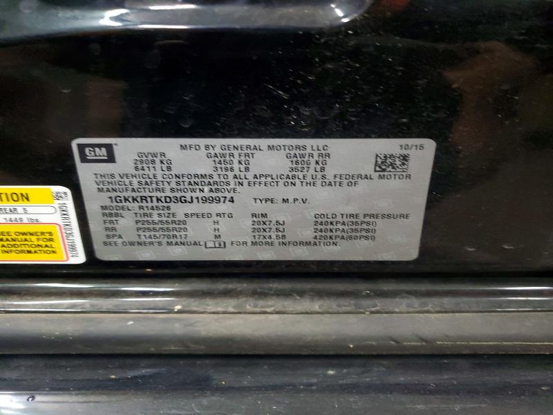Aukcja sprzedaży 2016 Gmc Acadia, vin: 1GKKRTKD3GJ199974, numer aukcji: 46901736