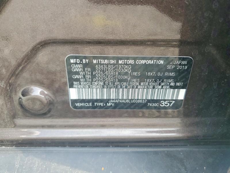 Продажа на аукционе авто 2020 Mitsubishi Outlander Sport, vin: JA4AP4AU8LU008637, номер лота: 45843556