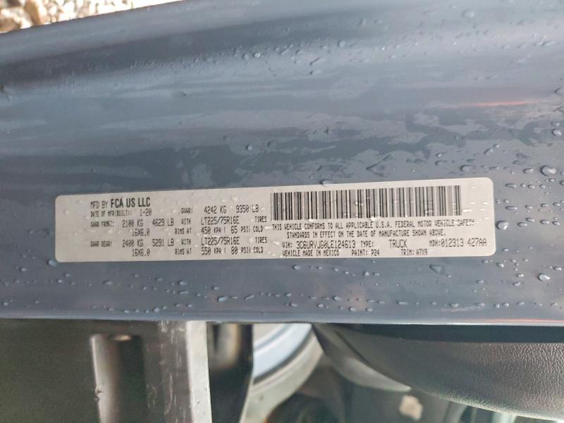 2020 Ram Promaster 3500 მანქანა იყიდება აუქციონზე, vin: 3C6URVJG0LE124613, აუქციონის ნომერი: 79122495