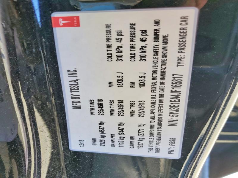 Продажа на аукционе авто 2018 Tesla Model 3, vin: 5YJ3E1EA4JF165817, номер лота: 45890386