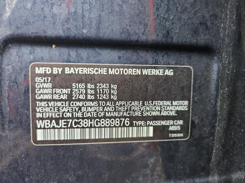 Продажа на аукционе авто 2017 Bmw 540, vin: WBAJE7C38HG889876, номер лота: 79088015