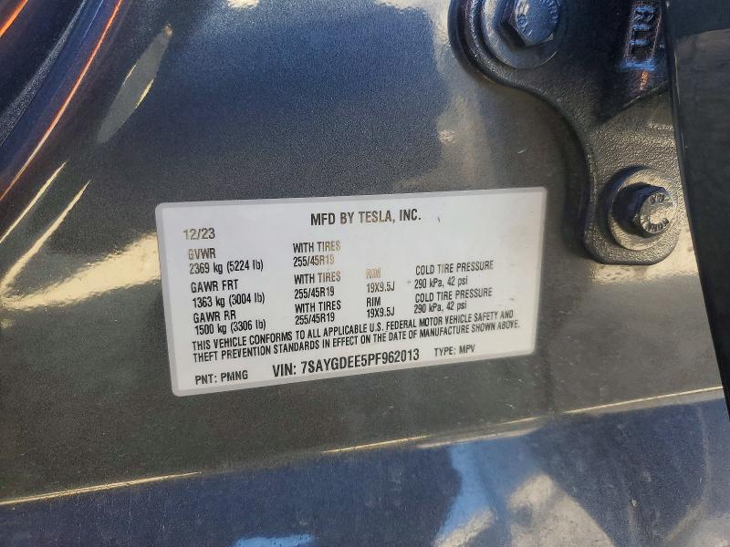 2023 Tesla Model Y მანქანა იყიდება აუქციონზე, vin: 7SAYGDEE5PF962013, აუქციონის ნომერი: 46562346