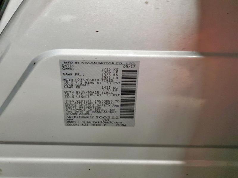 Aukcja sprzedaży 2018 Infiniti Qx60, vin: 5N1DL0MNXJC500211, numer aukcji: 46354846