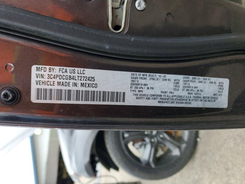 46010726 :رقم المزاد ، 3C4PDCGB4LT272425 vin ، 2020 Dodge Journey مزاد بيع