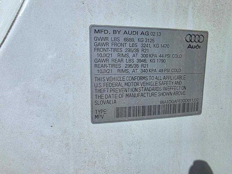 Aukcja sprzedaży 2013 Audi Q7, vin: WA1DGAFE3DD011332, numer aukcji: 46393796