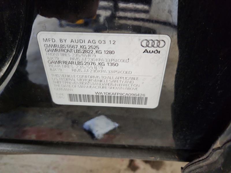 2012 Audi Q5 მანქანა იყიდება აუქციონზე, vin: WA1DKAFP8CA096426, აუქციონის ნომერი: 79390415