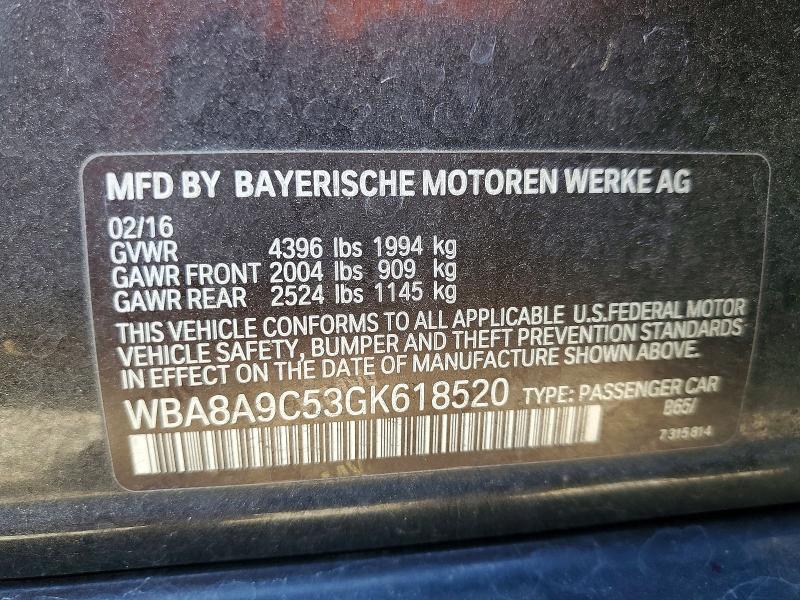 Продажа на аукционе авто 2016 Bmw 320, vin: WBA8A9C53GK618520, номер лота: 47535276
