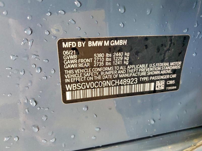Продаж на аукціоні авто 2022 Bmw M8, vin: WBSGV0C09NCH48923, номер лоту: 47392186