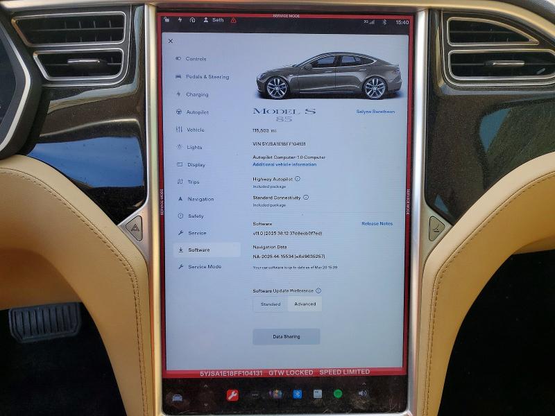 Aukcja sprzedaży 2015 Tesla Model S, vin: 5YJSA1E18FF104131, numer aukcji: 47059506
