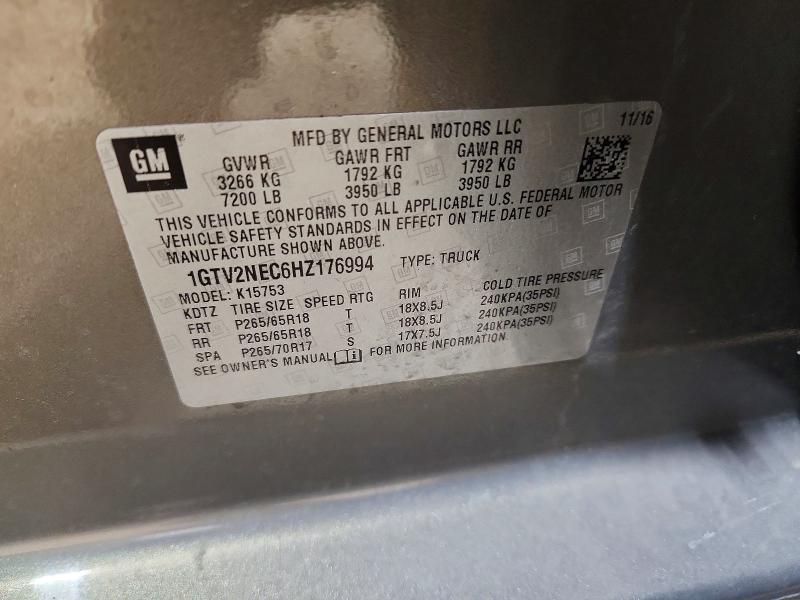 Auction sale of the 2017 Gmc Sierra, vin: 1GTV2NEC6HZ176994, lot number: 79091735